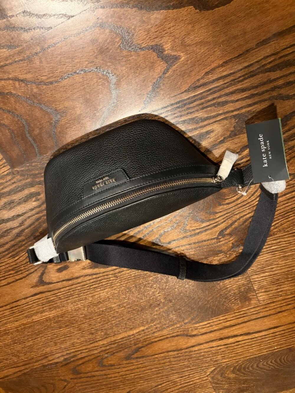 NWT Kate Spade New York Hudson Pebbled Leather Belt Bag Black Fanny Pack